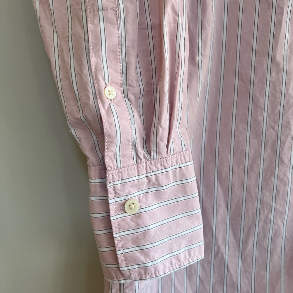 Everlane Relaxed Striped Shirt Dress in Ultrasoft Cotton, Pink/White, XXS - Picture 6 of 12